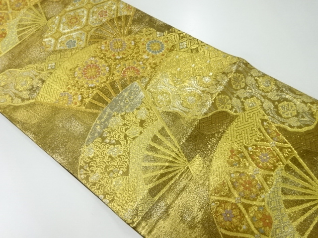 JAPANESE KIMONO / VINTAGE FUKURO OBI / SILK / WOVEN FLOWER CREST
